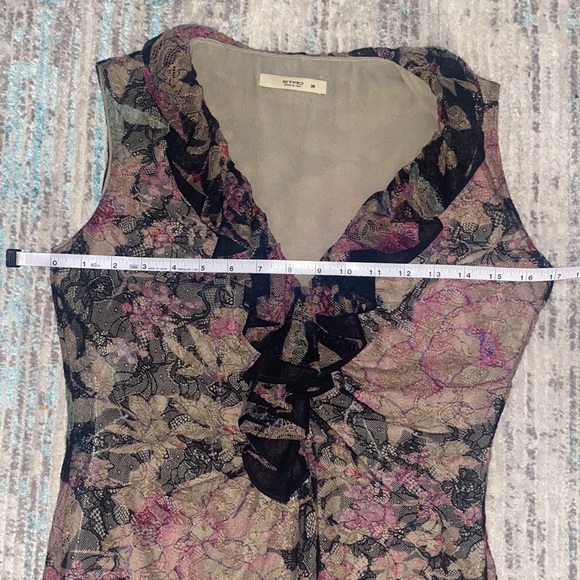Etro Lace & Silk Sleeveless Blouse - Picture 11 of 12